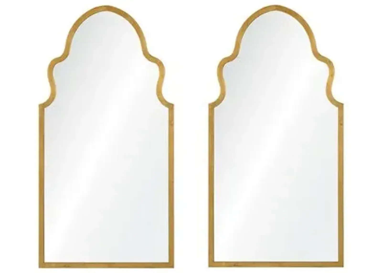 Set of 2 Bianca Wall Mirrors - Gold Leaf