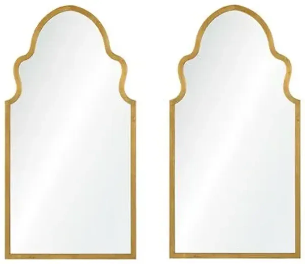 Set of 2 Bianca Wall Mirrors - Gold Leaf