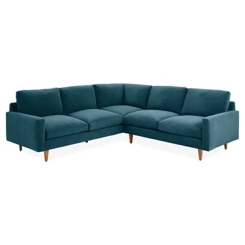 Onslow Velvet Sectional - Blue