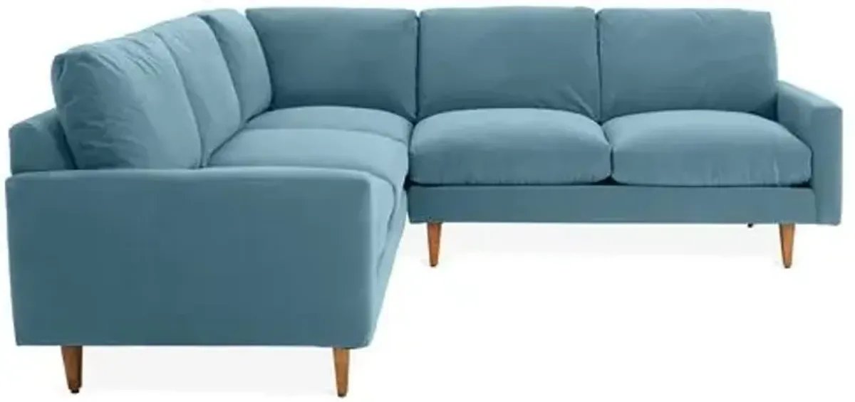 Onslow Velvet Sectional - Blue