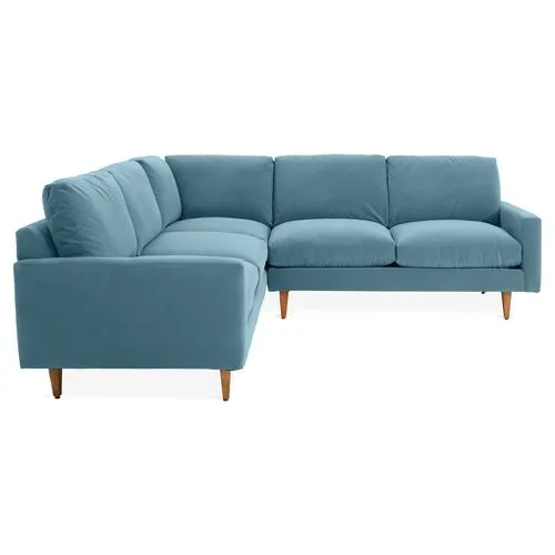 Onslow Velvet Sectional - Blue