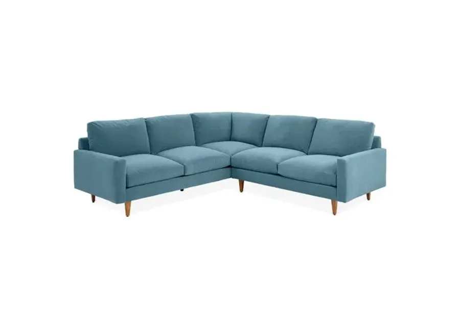 Onslow Velvet Sectional - Blue