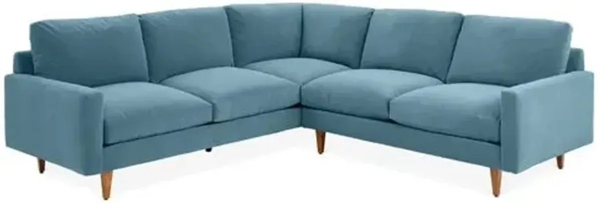 Onslow Velvet Sectional - Blue