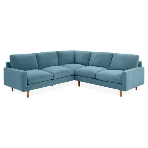 Onslow Velvet Sectional - Blue