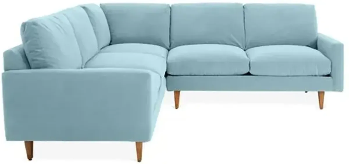 Onslow Velvet Sectional - Blue