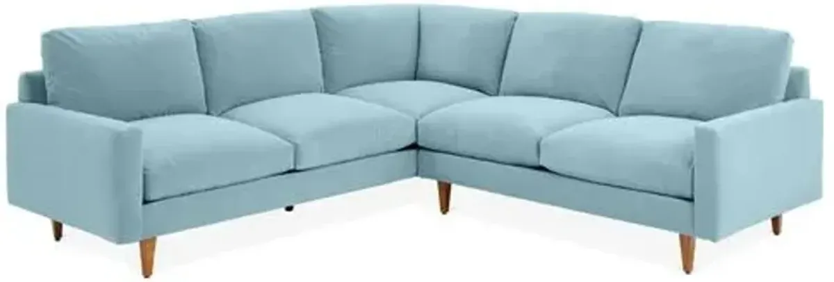 Onslow Velvet Sectional - Blue