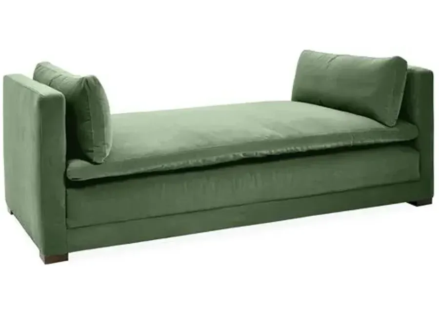 Elmore Velvet Daybed - Handcrafted - Green - Comfortable, Sturdy