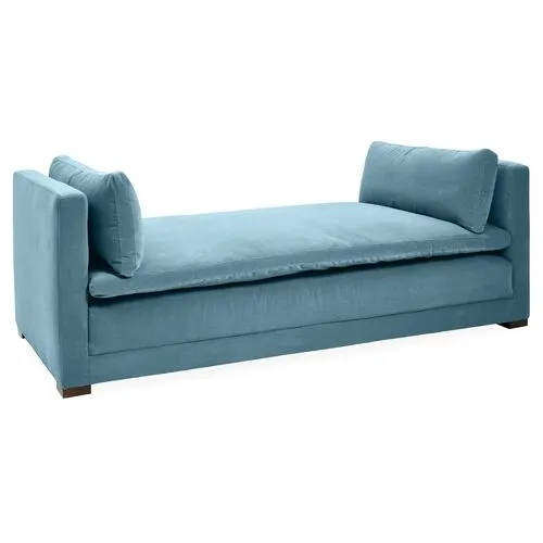 Elmore Velvet Daybed - Handcrafted - Blue - Comfortable, Sturdy