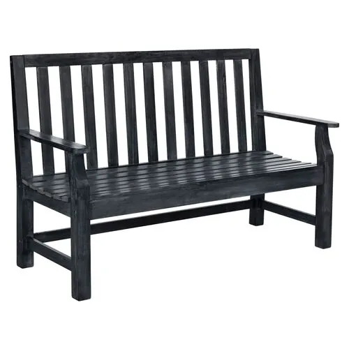 Indaka Outdoor Bench - Dark Slate Gray - Black