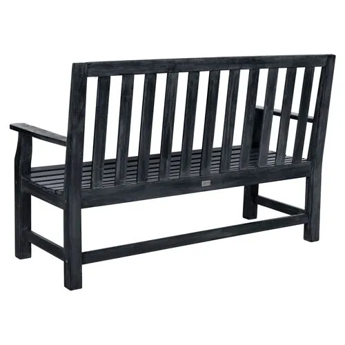 Indaka Outdoor Bench - Dark Slate Gray - Black