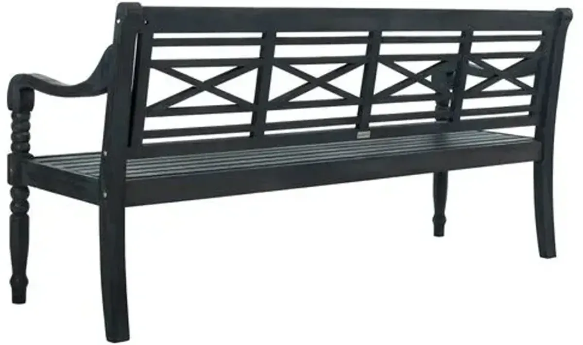 Karla Outdoor Bench - Dark Slate Gray - Black