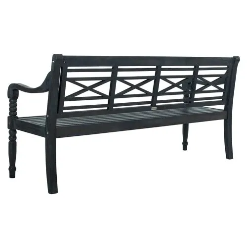 Karla Outdoor Bench - Dark Slate Gray - Black