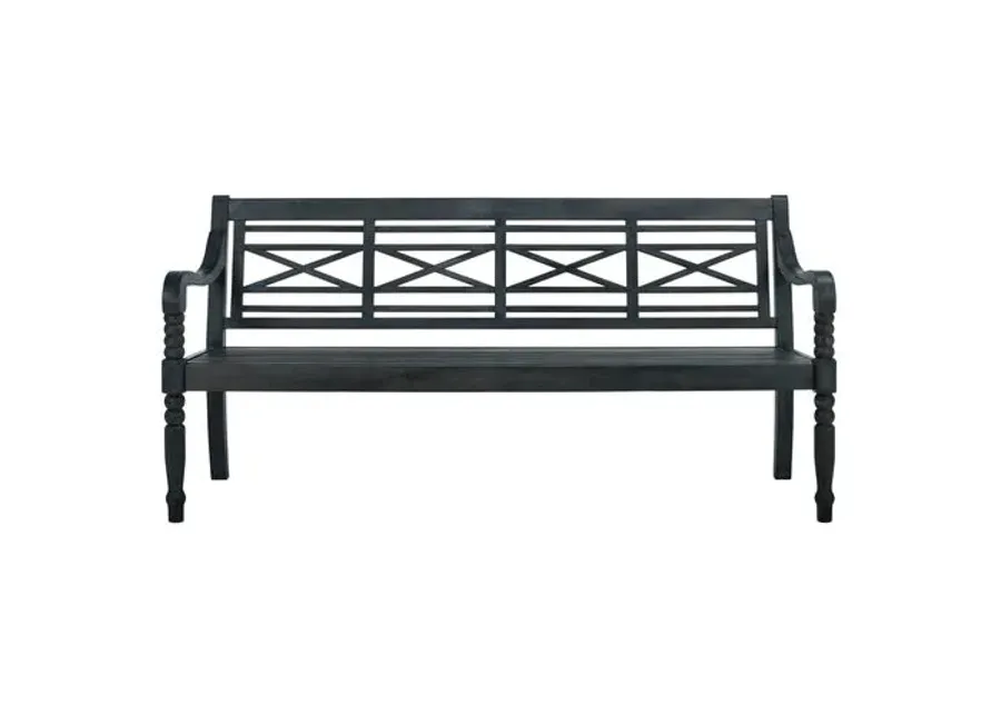 Karla Outdoor Bench - Dark Slate Gray - Black