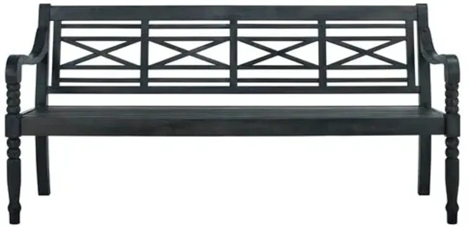 Karla Outdoor Bench - Dark Slate Gray - Black