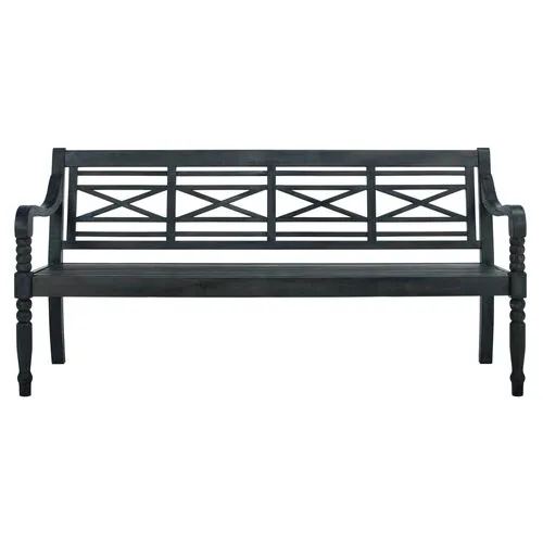 Karla Outdoor Bench - Dark Slate Gray - Black