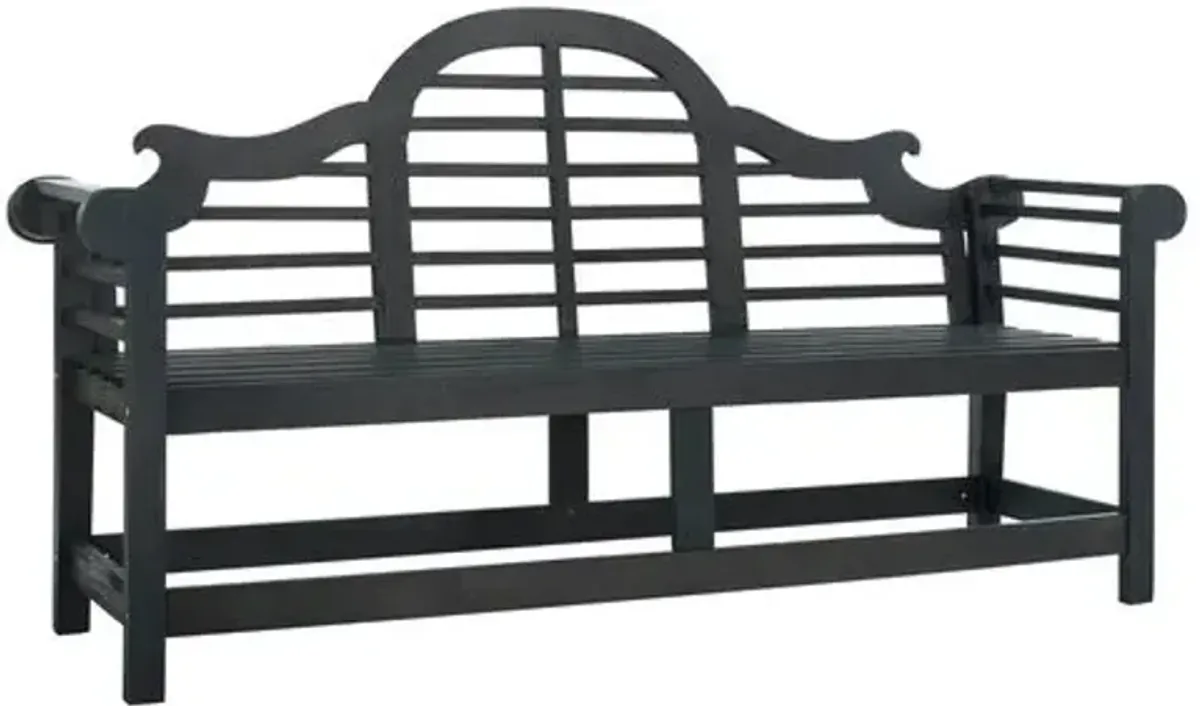 Khara Outdoor Bench - Dark Slate Gray - Black