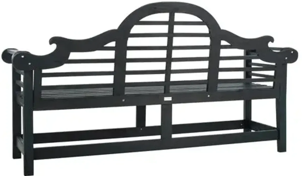 Khara Outdoor Bench - Dark Slate Gray - Black