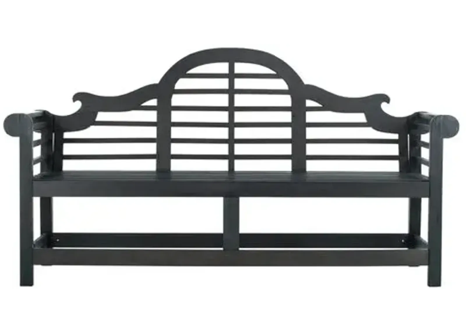 Khara Outdoor Bench - Dark Slate Gray - Black