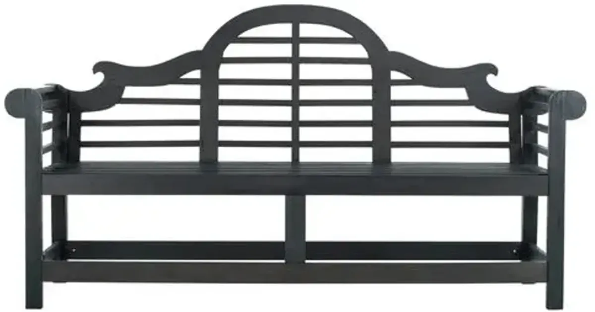 Khara Outdoor Bench - Dark Slate Gray - Black