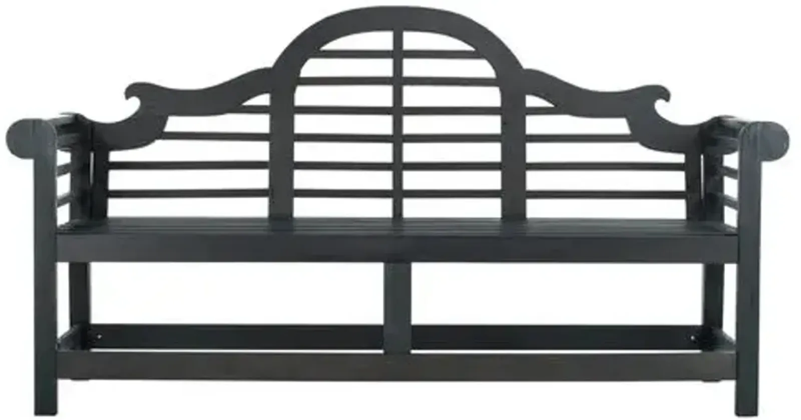 Khara Outdoor Bench - Dark Slate Gray - Black