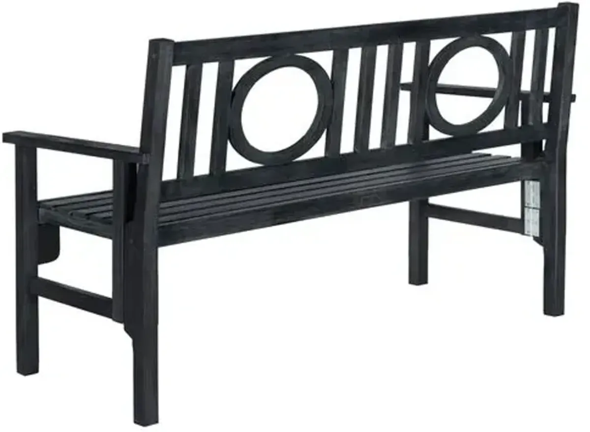 Piedmont Outdoor Bench - Dark Slate Gray - Black