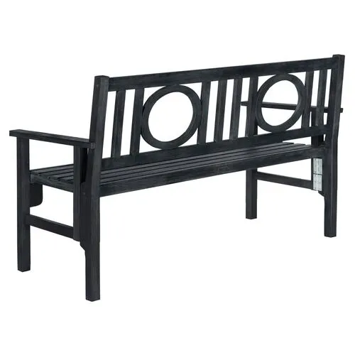 Piedmont Outdoor Bench - Dark Slate Gray - Black