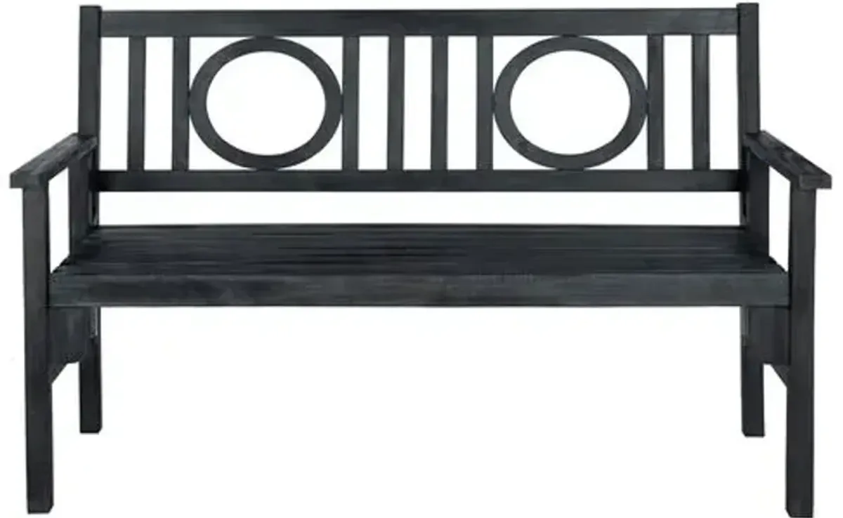 Piedmont Outdoor Bench - Dark Slate Gray - Black