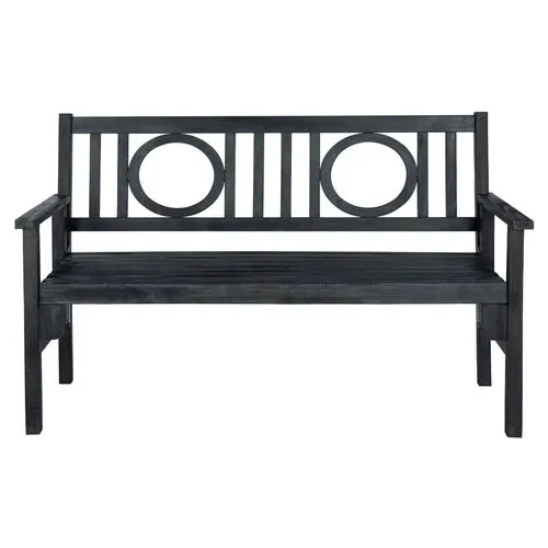 Piedmont Outdoor Bench - Dark Slate Gray - Black