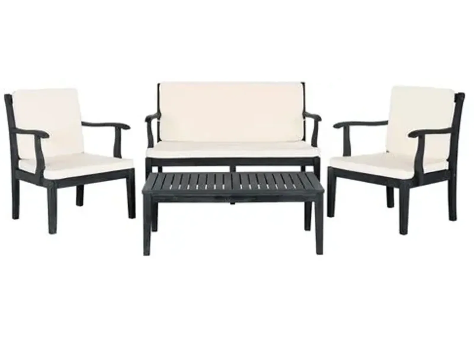 Del Mar 4-Pc Outdoor Lounge Set - Dark Slate Gray - Ivory