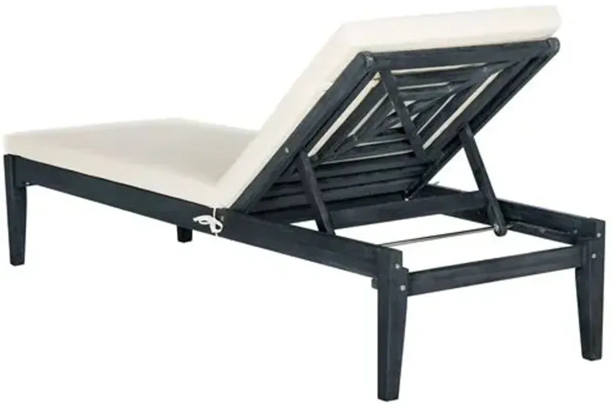 Del Mar Outdoor Wood Chaise - Ivory - Comfortable, Sturdy, Stylish