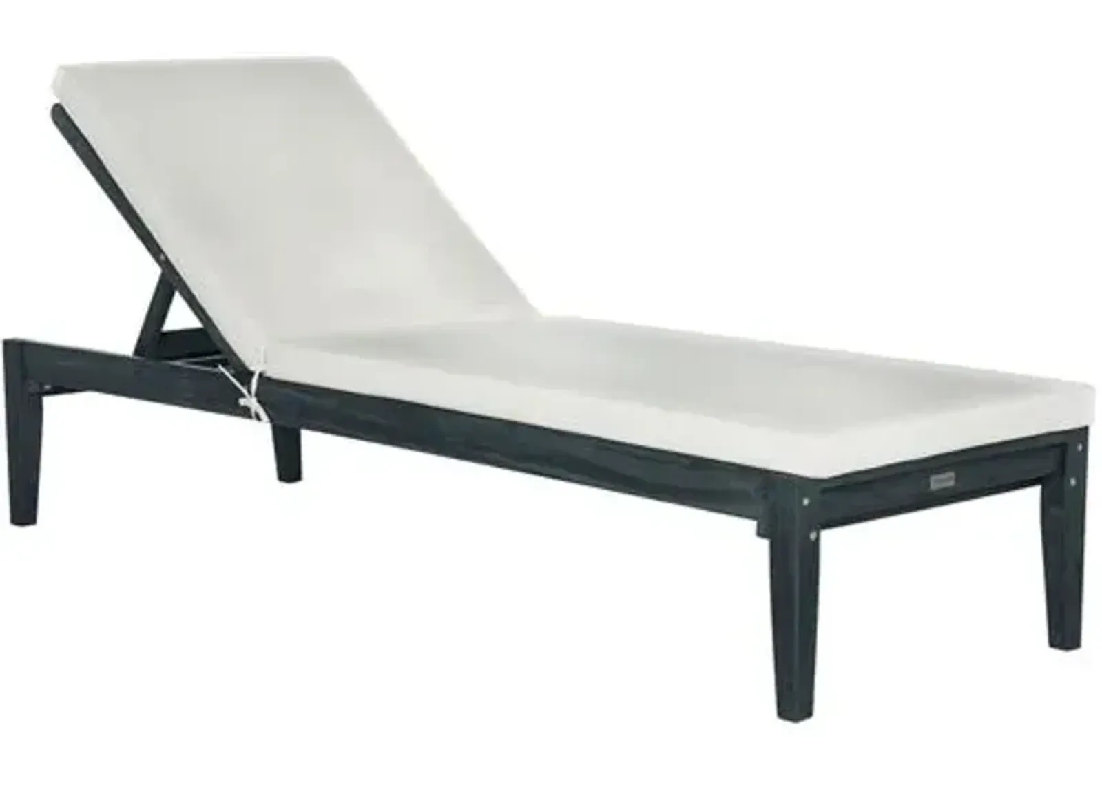 Del Mar Outdoor Wood Chaise - Slate Gray/White - Ivory - Comfortable, Sturdy, Stylish