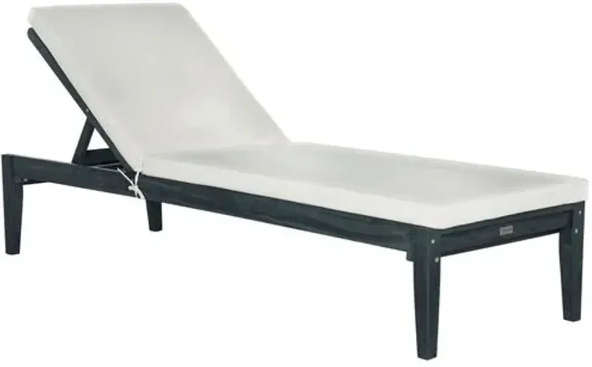 Del Mar Outdoor Wood Chaise - Slate Gray/White - Ivory - Comfortable, Sturdy, Stylish