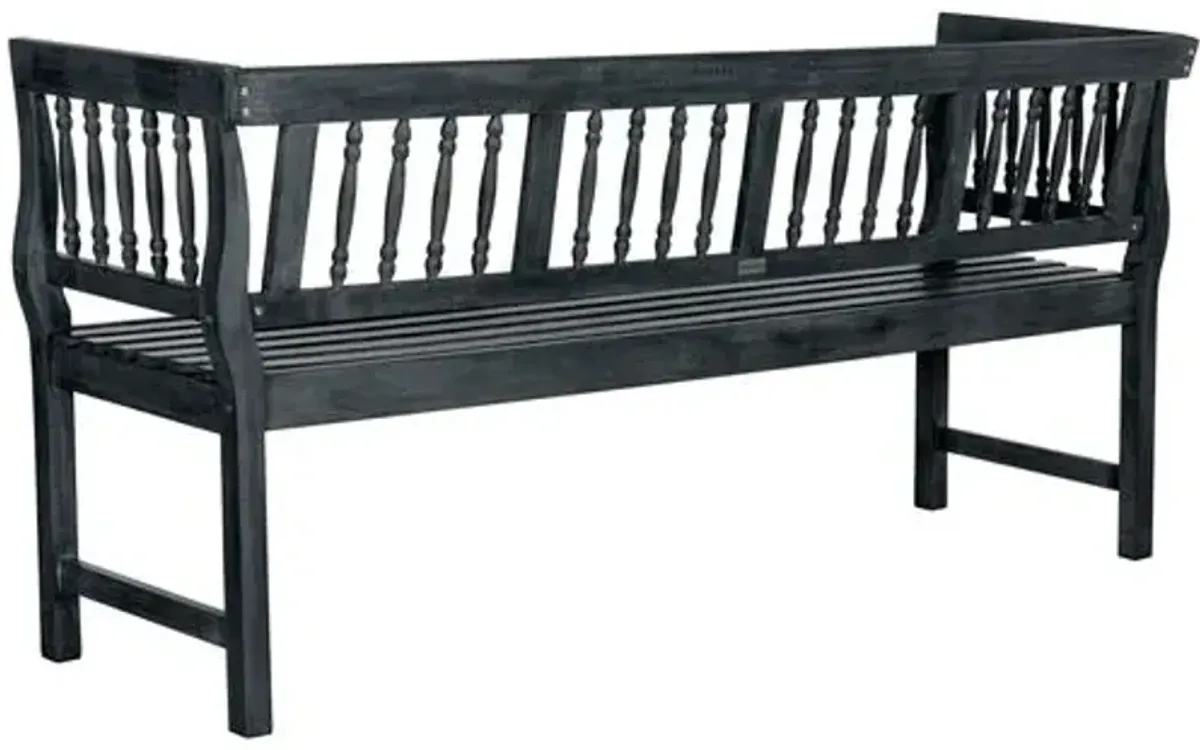 Brentwood Outdoor Bench - Dark Slate Gray - Black