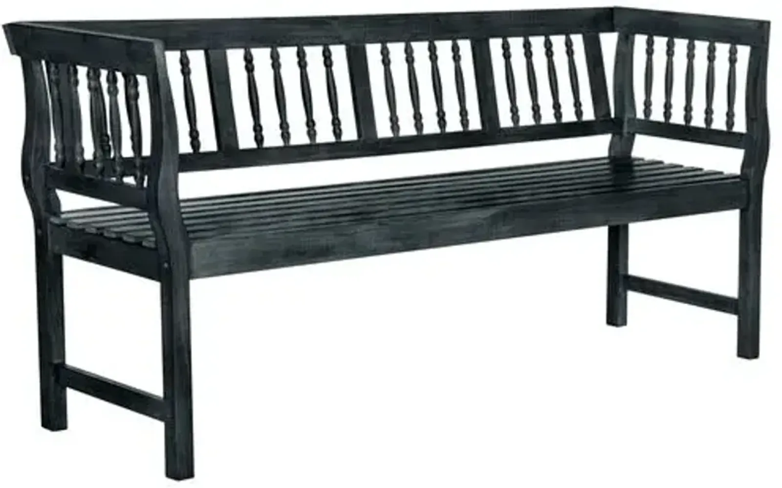 Brentwood Outdoor Bench - Dark Slate Gray - Black