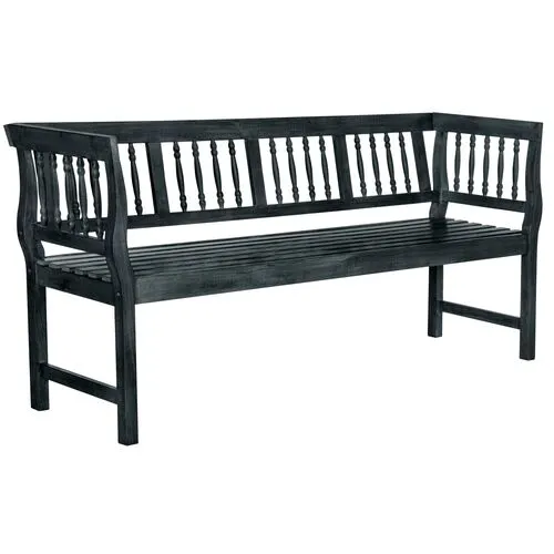Brentwood Outdoor Bench - Dark Slate Gray - Black