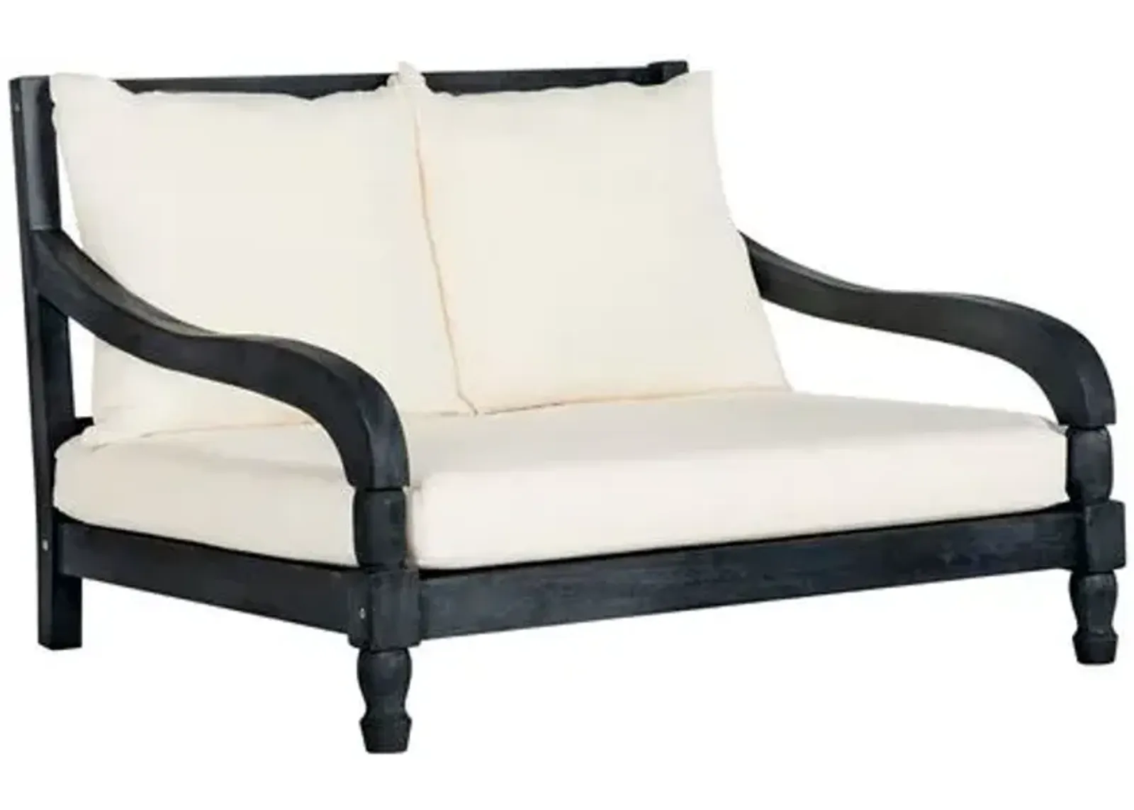 Baker Outdoor Loveseat - Dark Slate Gray - Ivory