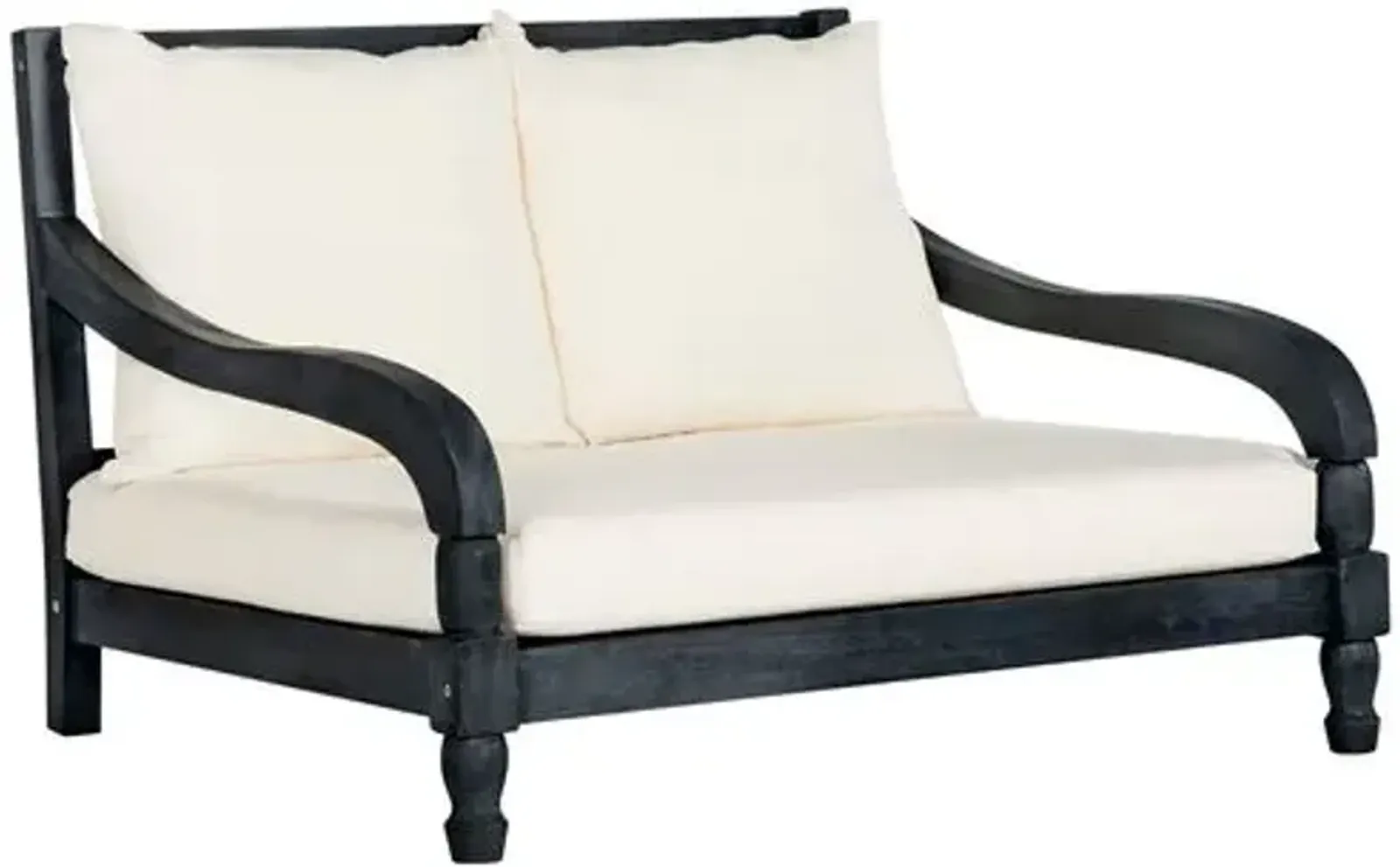 Baker Outdoor Loveseat - Dark Slate Gray - Ivory