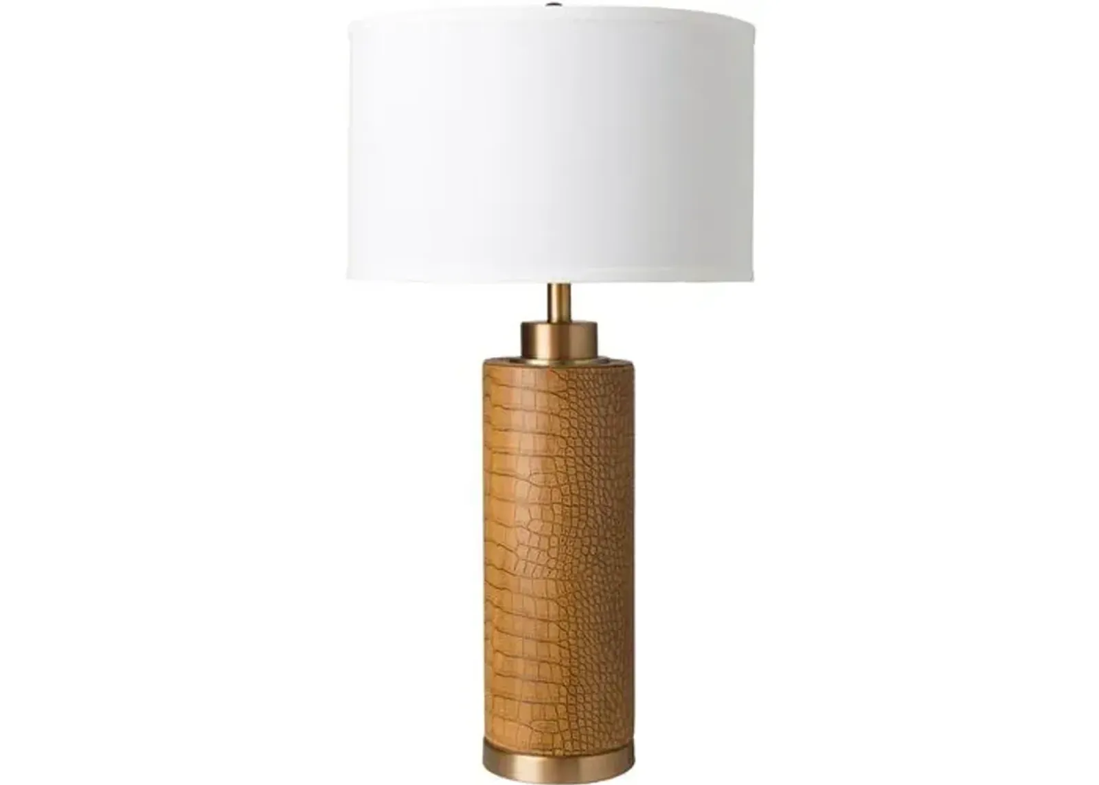 Skye Faux-Crocodile Table Lamp - Caramel/Gold