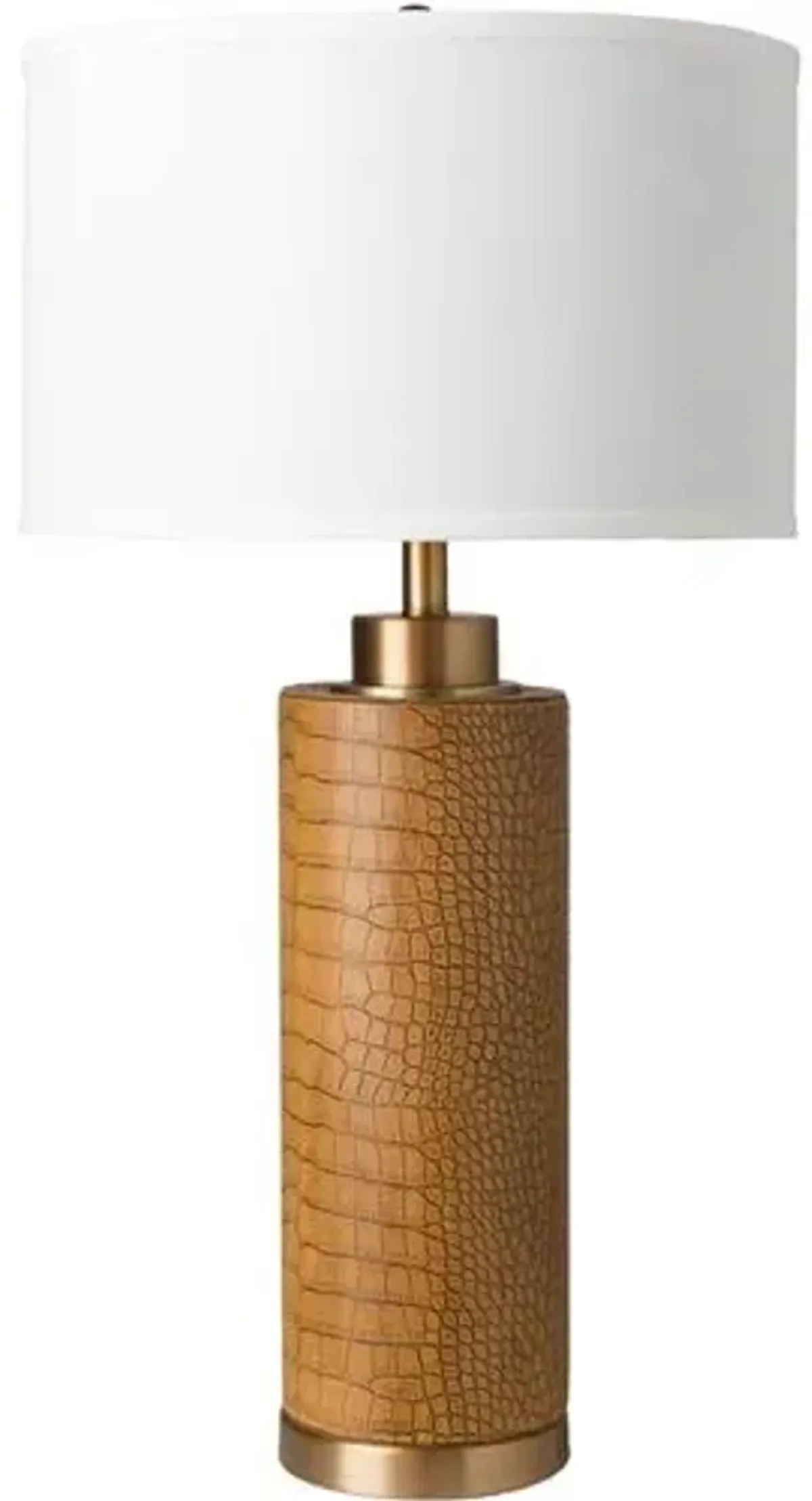 Skye Faux-Crocodile Table Lamp - Caramel/Gold