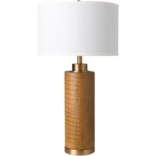 Skye Faux-Crocodile Table Lamp - Caramel/Gold