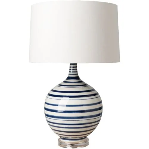 Delano Table Lamp - Blue/White