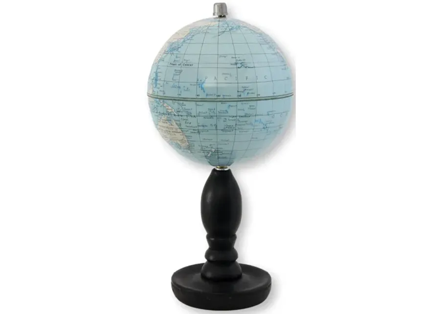 Mid-Century English Globe on Stand - Blue