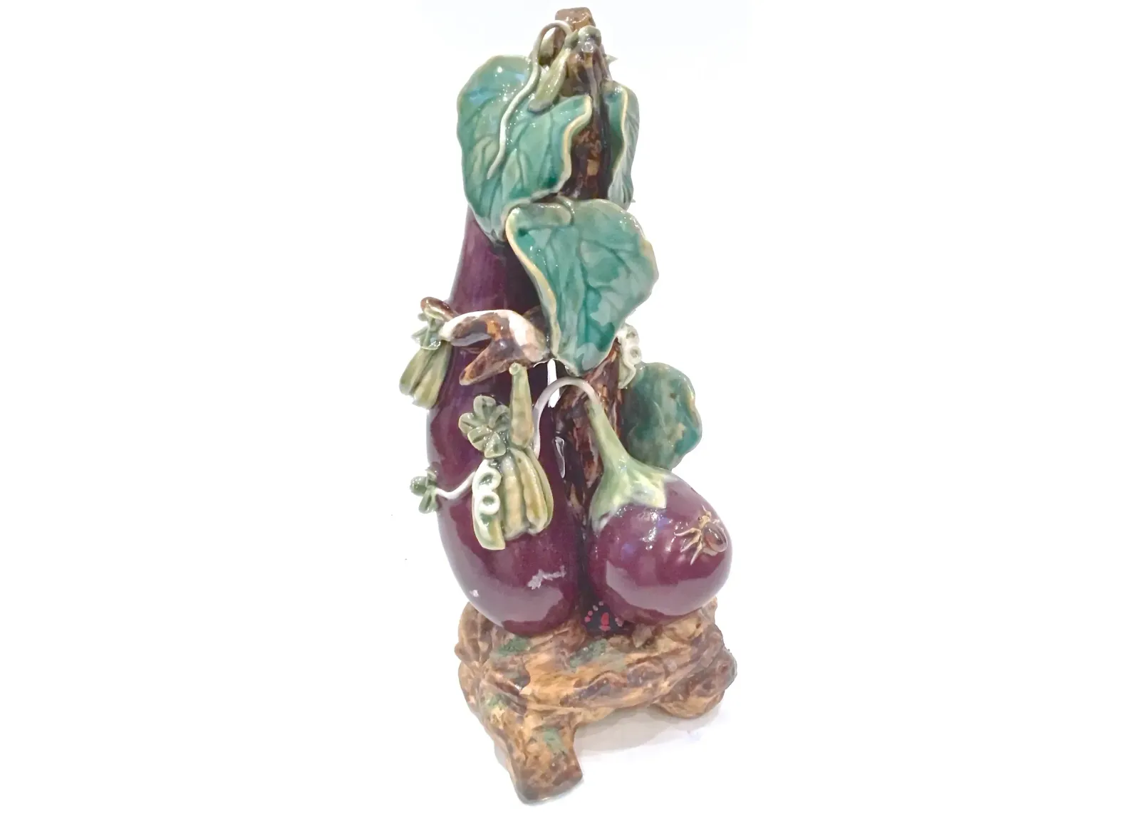 Majolica Eggplant Sculpture - Vermilion Designs - purple