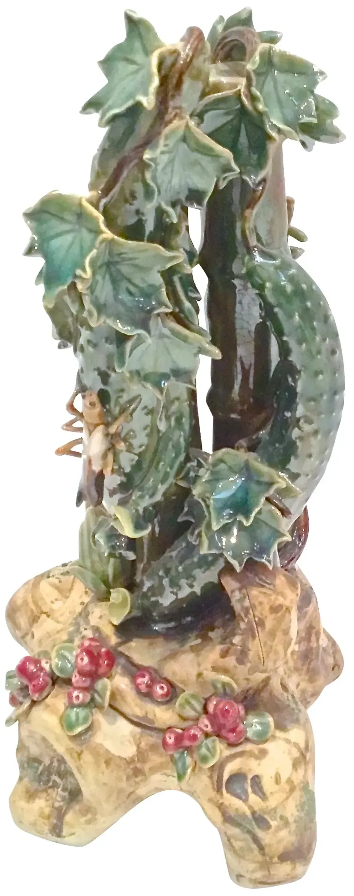 Majolica Cucumber & Bamboo Vase - Vermilion Designs - Green