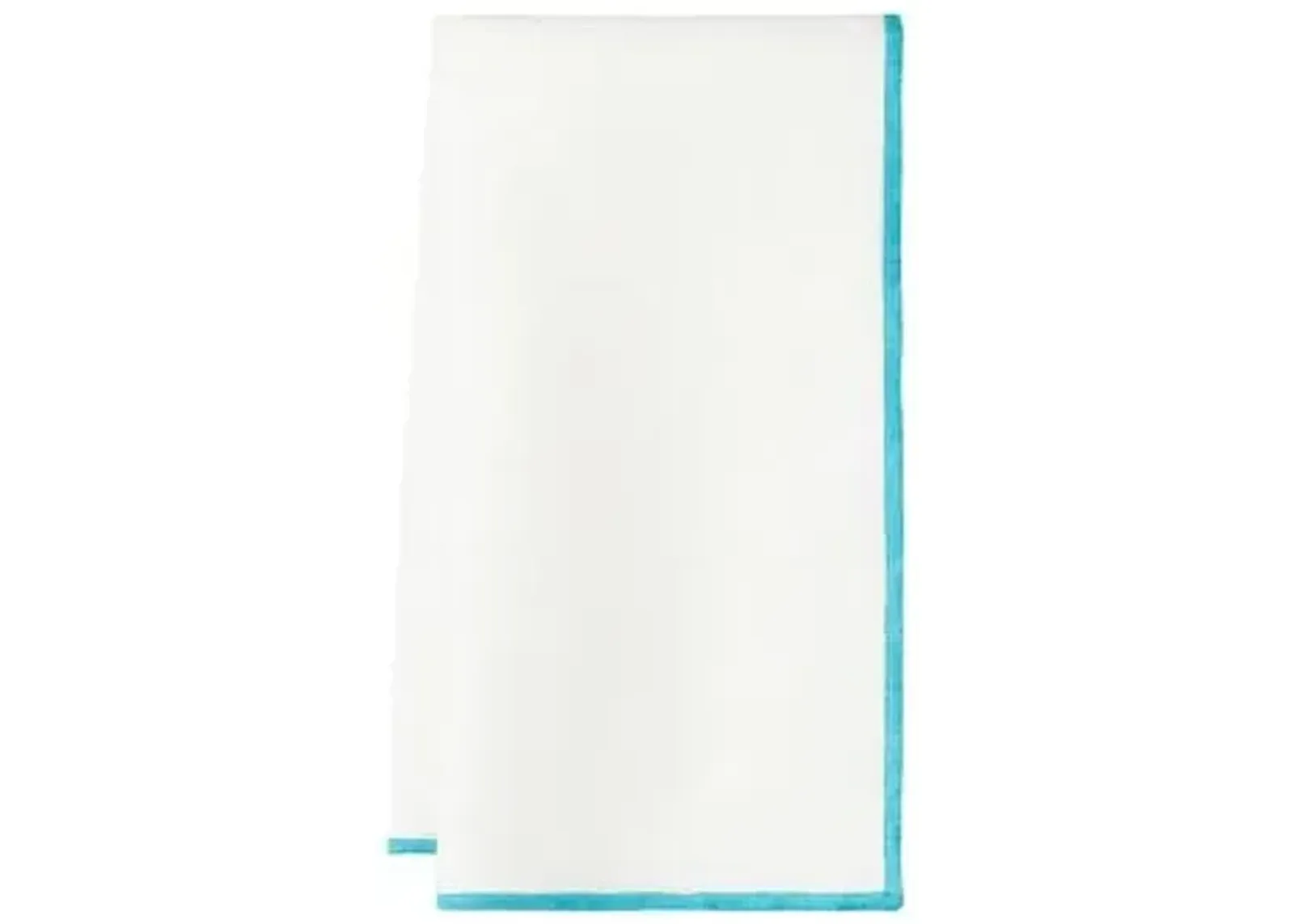 Set of 4 Bel Air Dinner Napkins - White/Turquoise - Mode Living