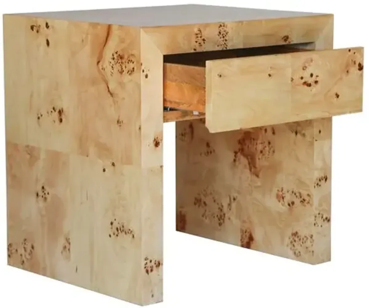 Chloe End Table - Honey Burl - Ave Home - Beige