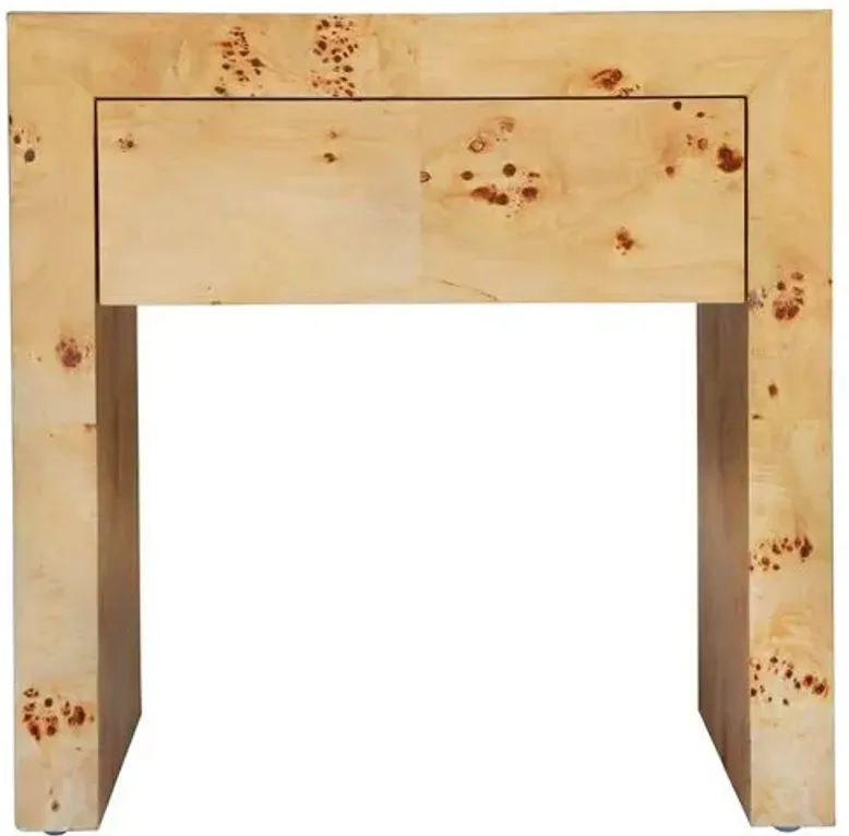 Chloe End Table - Honey Burl - Ave Home - Beige