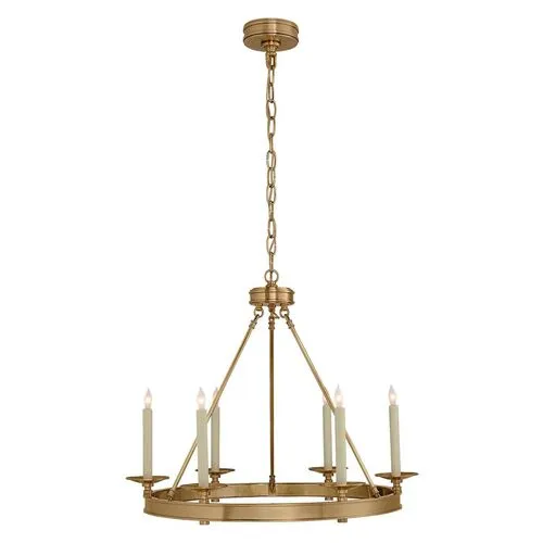 Visual Comfort - Launceton Ring Chandelier - Antique Brass - Gold