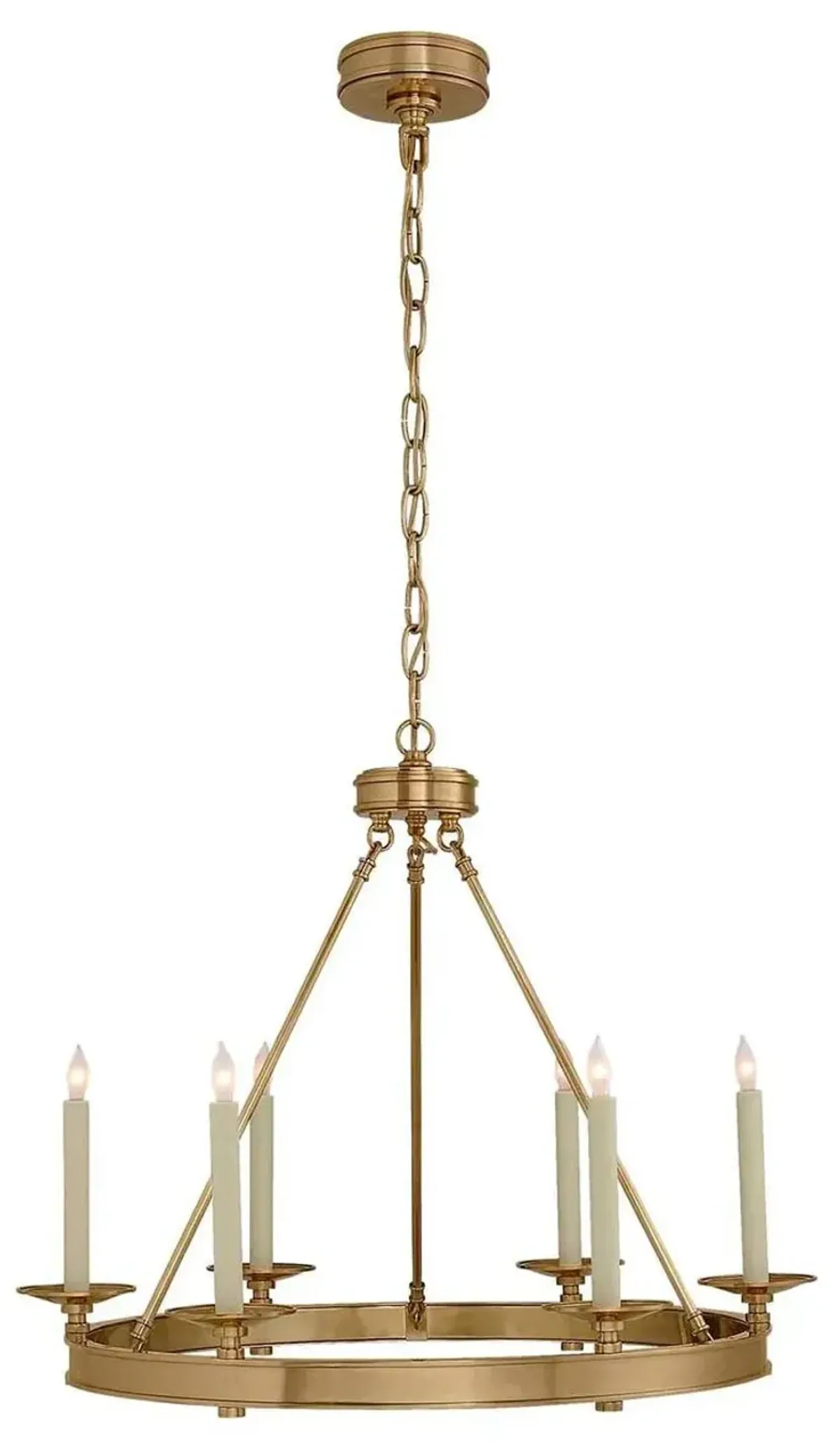 Visual Comfort - Launceton Ring Chandelier - Antique Brass - Gold