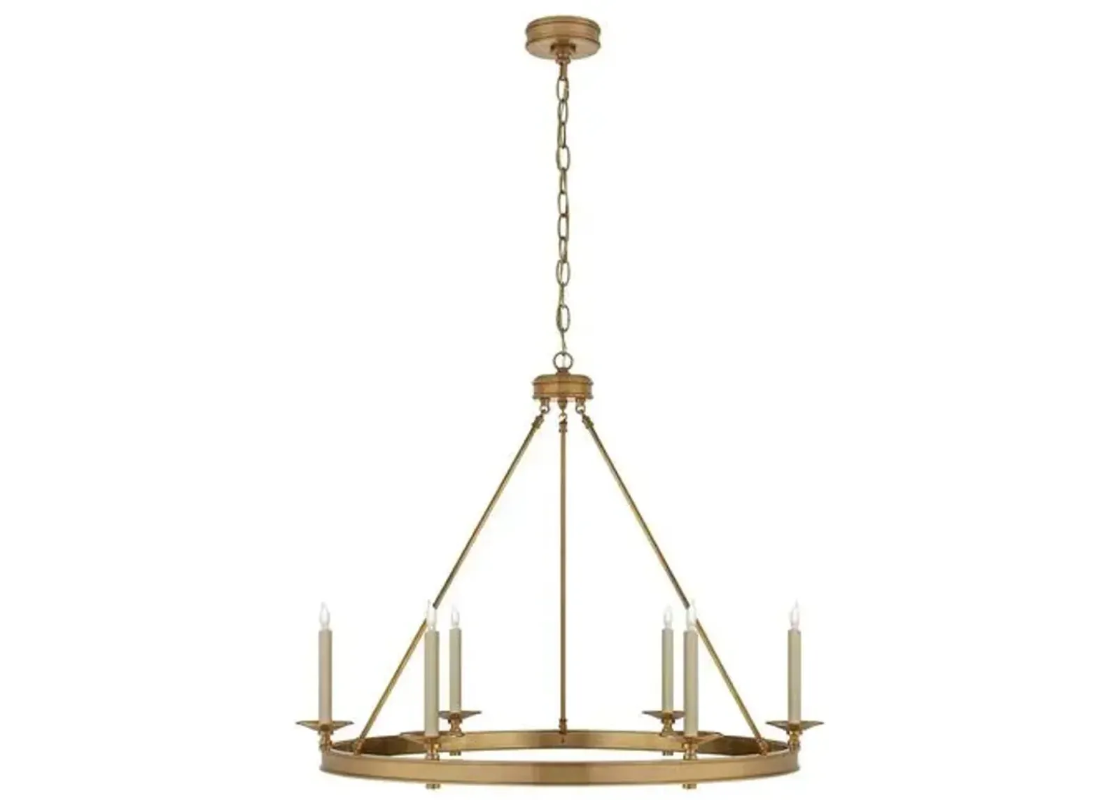 Visual Comfort - Launceton Ring Chandelier - Antique Brass - Gold